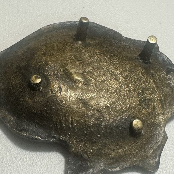 Vintage Brass Man Face Coin Tray Metalware Trinket Dish Pocket Emptier Figural - Picture 10 of 16